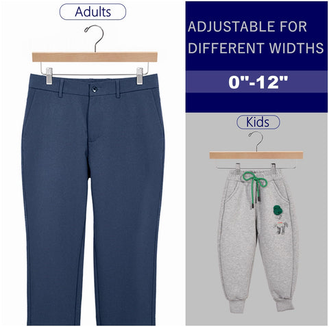 Amber Home heavy-duty hardwood hanger keeps jeans and slacks sturdy through daily use.