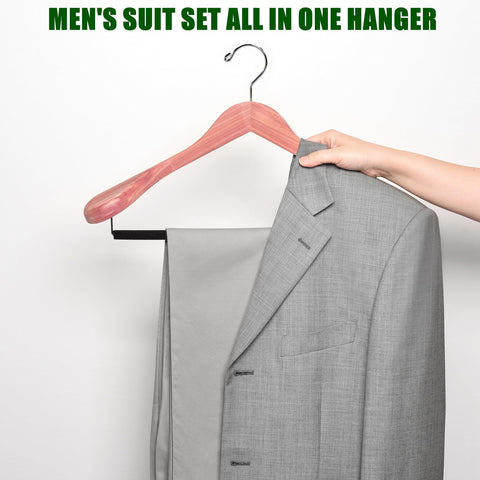 Amber Home heavy duty wooden hangers securely support coats and jackets.