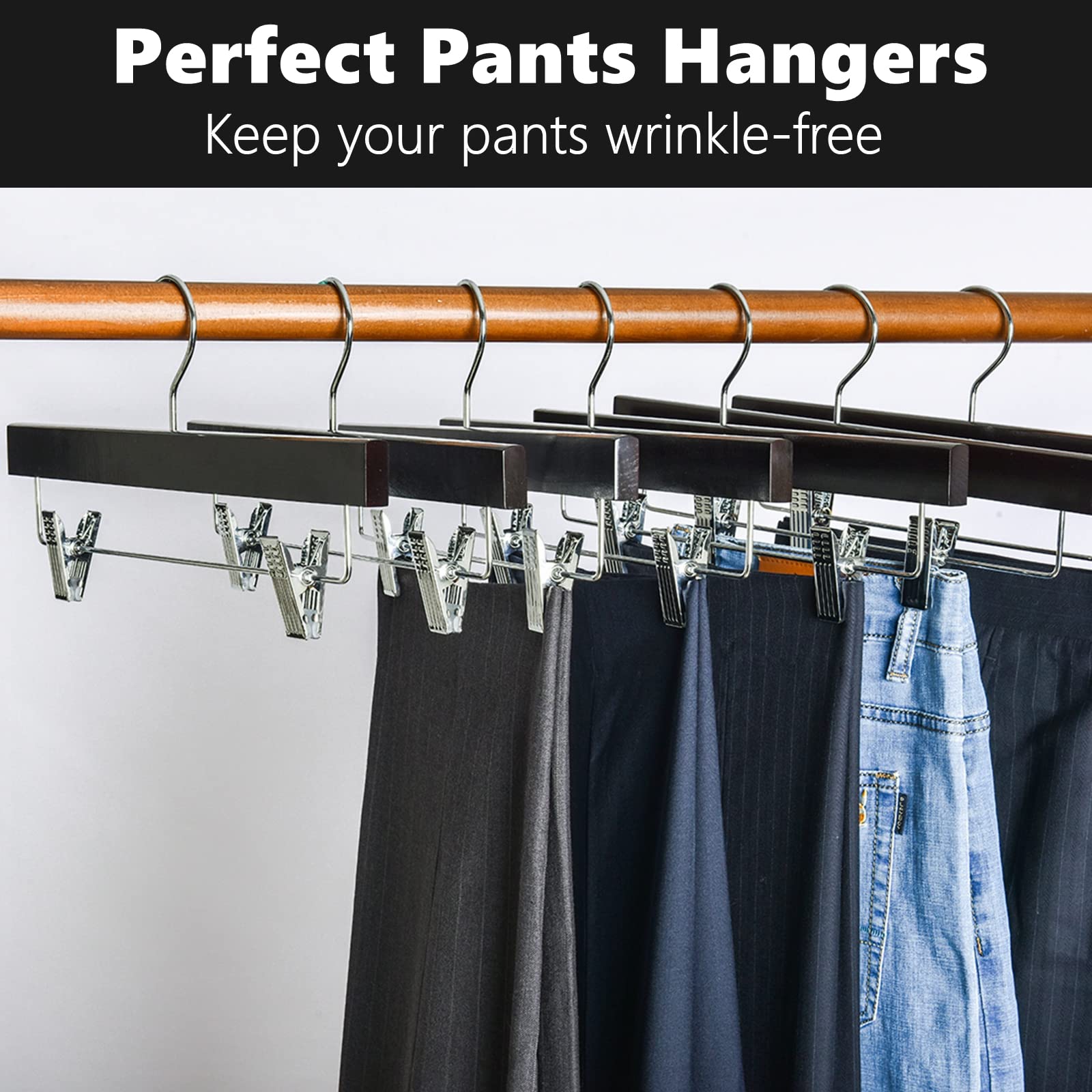 Amber Home multi-use wood hangers hold towels, scarves, and linens neatly.