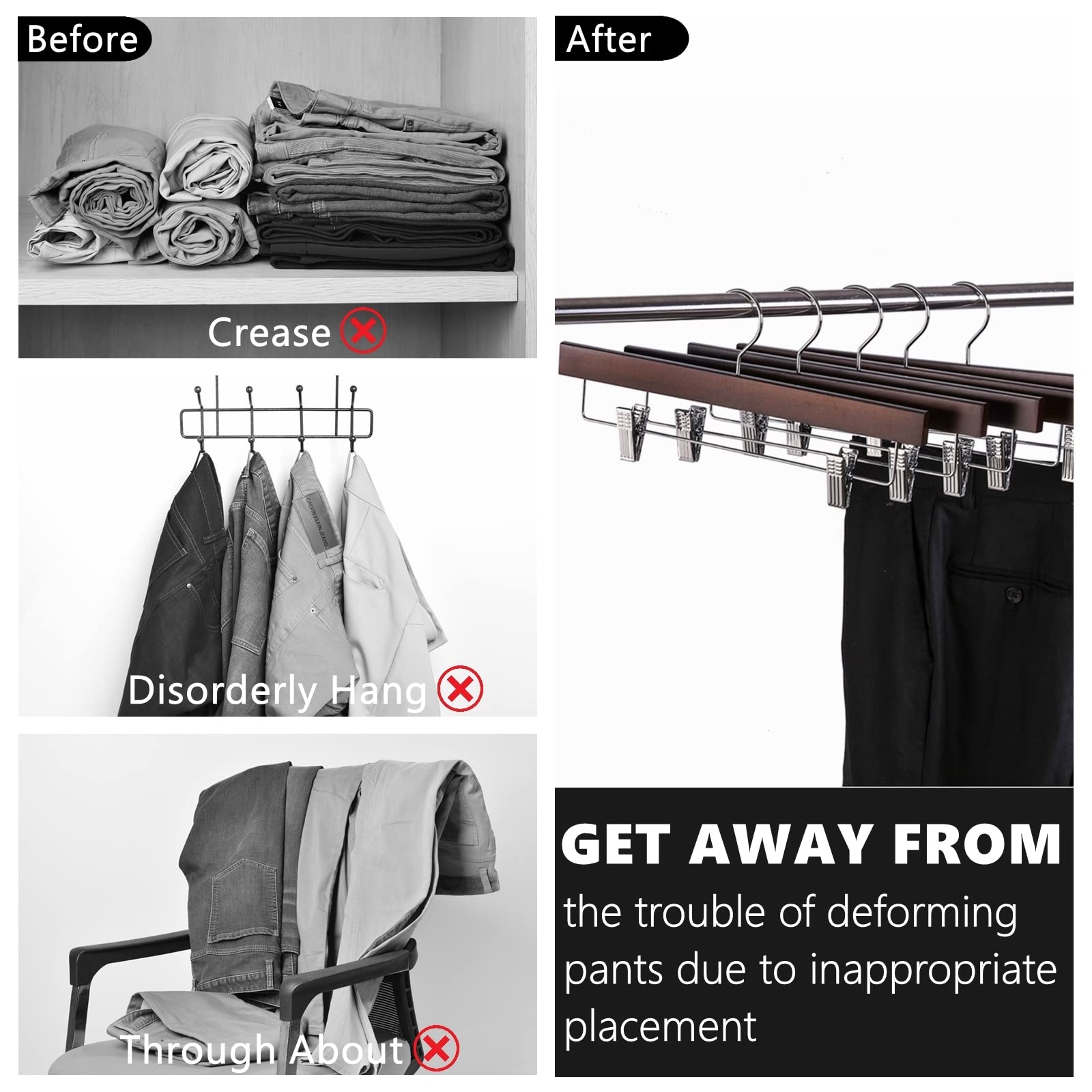 Amber Home multiuse hangers for closet organization of textiles and garments.