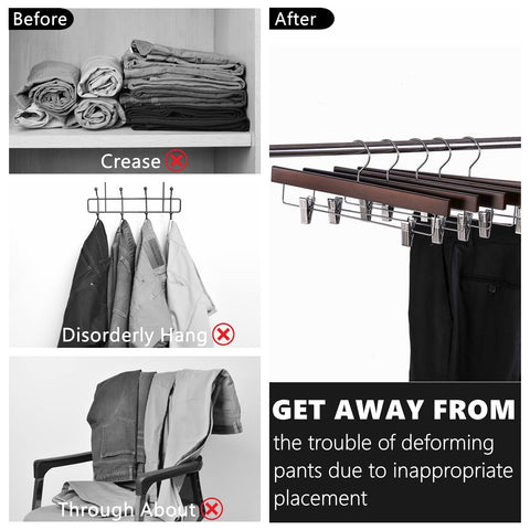 Amber Home multiuse hangers for closet organization of textiles and garments.
