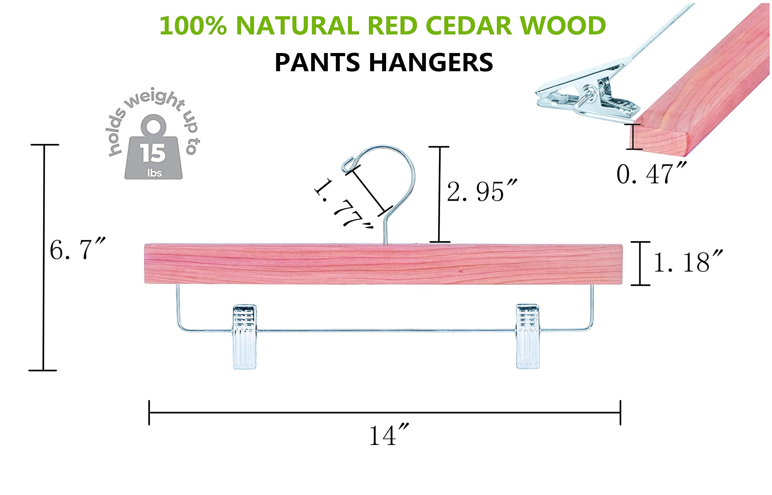 Amber Home natural red cedar wood hangers highlighting eco-friendly material