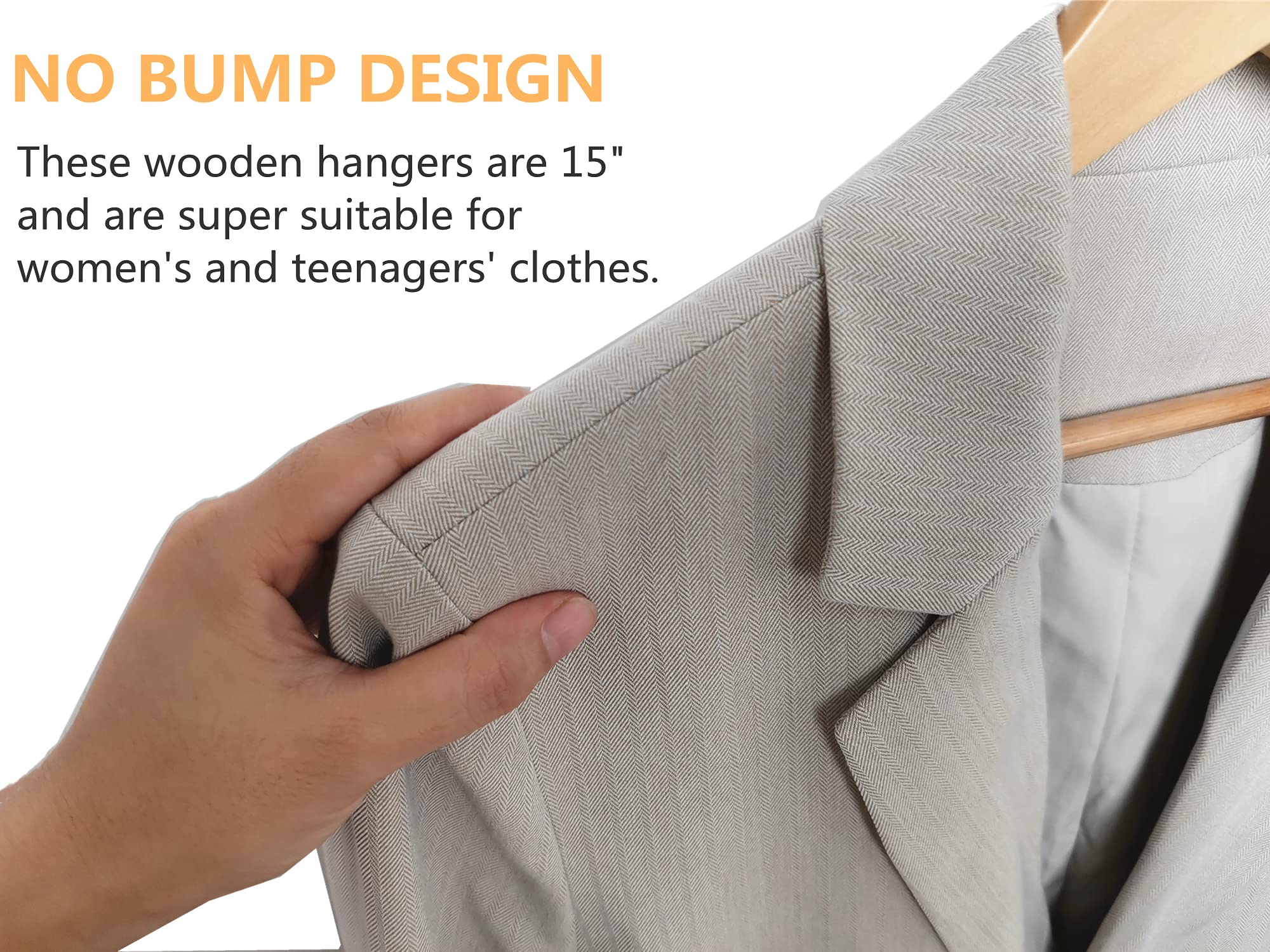 Amber Home non-slip pant bar wooden hanger reduces creases on pants.