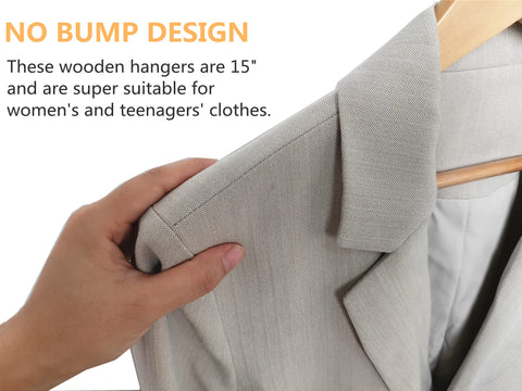Amber Home non-slip pant bar wooden hanger reduces creases on pants.