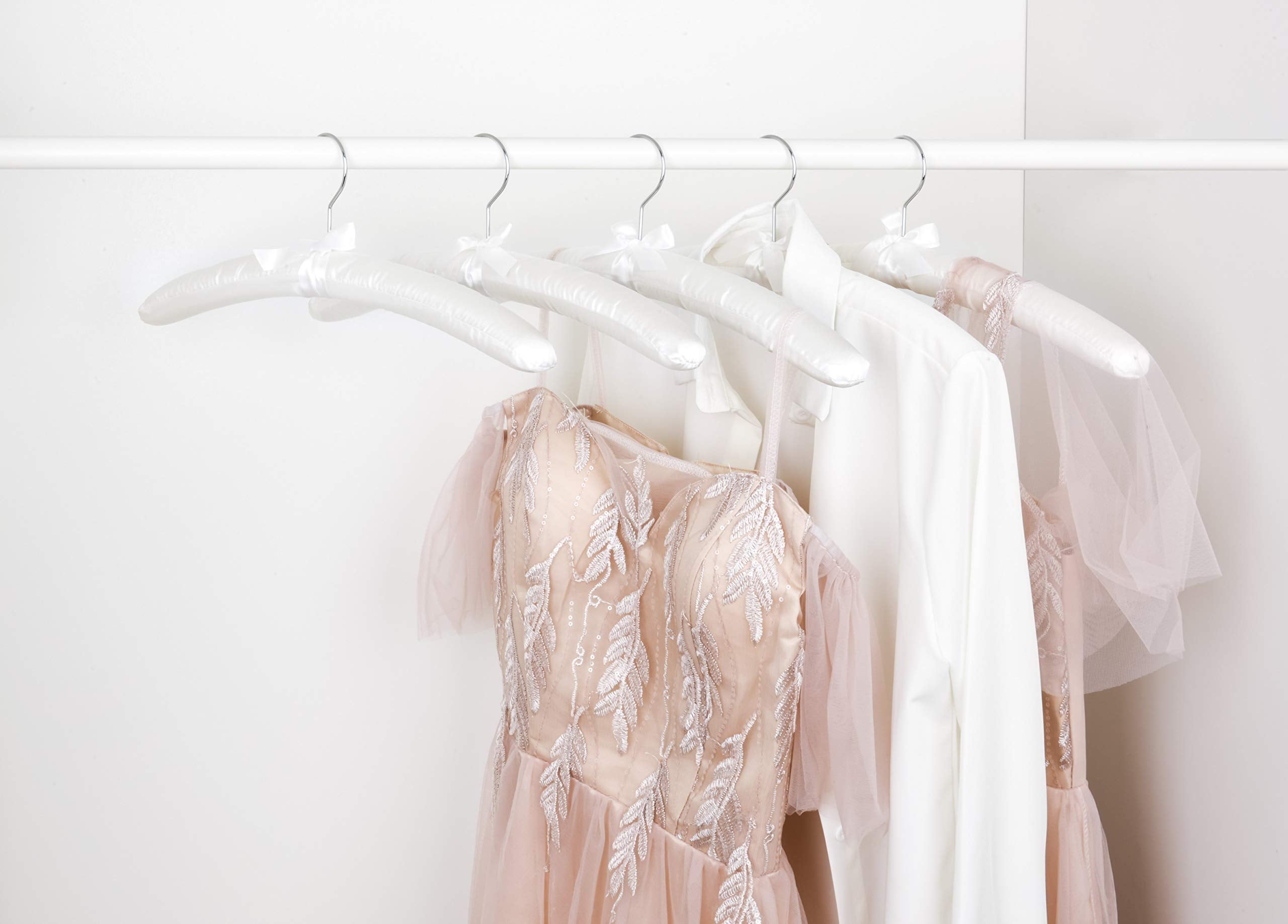 Amber Home non slip satin hangers keep sweaters and dresses in place