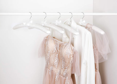 Amber Home non slip satin hangers keep sweaters and dresses in place