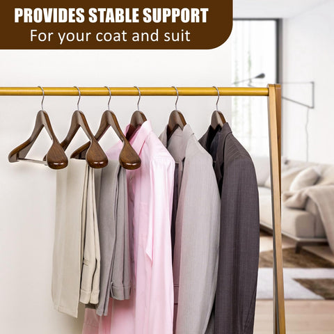 Amber Home polished walnut finish enhances closet aesthetics and garment protection.