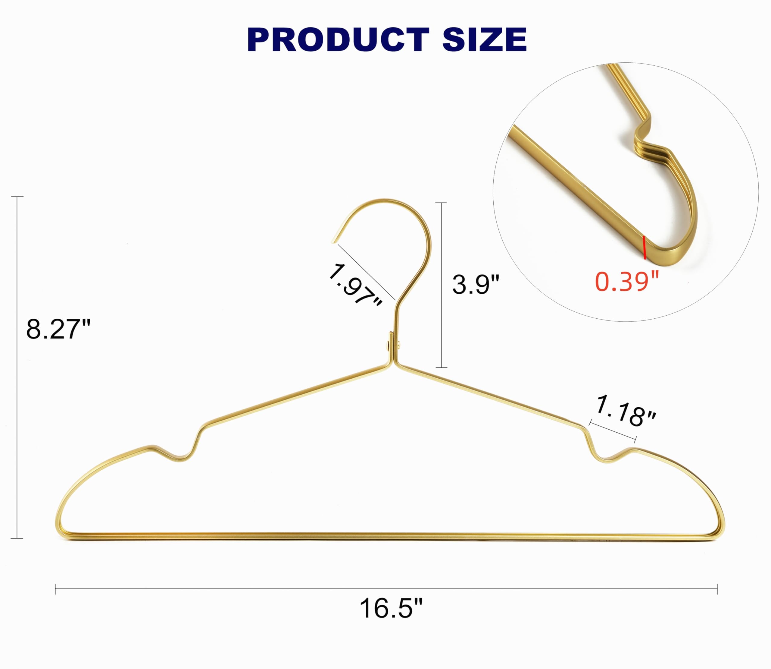 Amber Home hanger edge detail prevents slipping and holds delicate tops securely