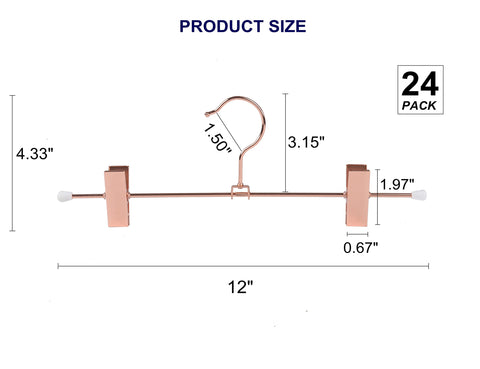 Amber Home rose gold metal hanger clip closeup shows strong grip.