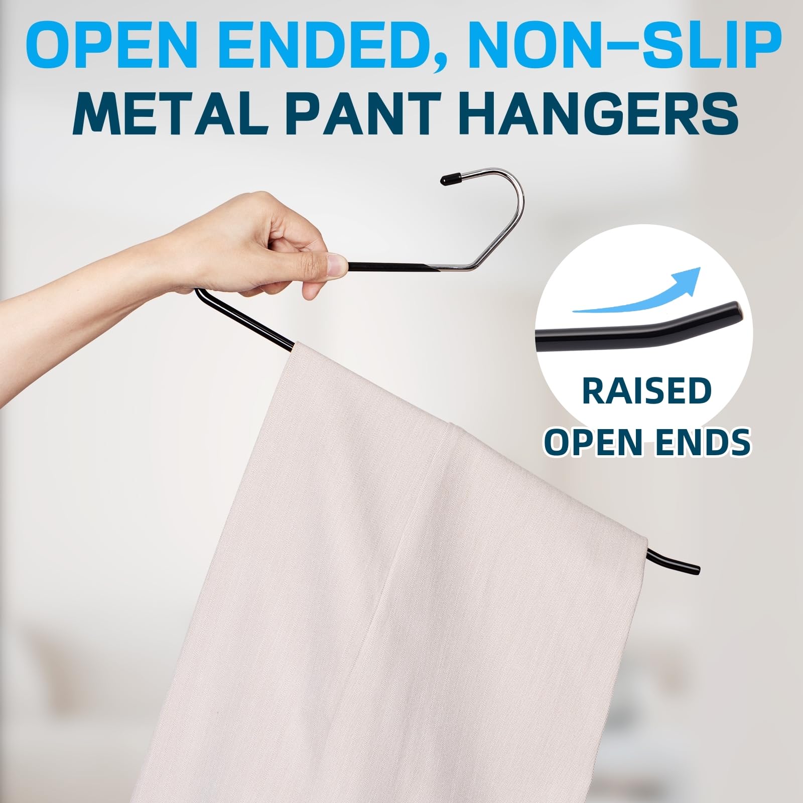 Amber Home rubber tips prevent snagging while hanging jeans and slacks.