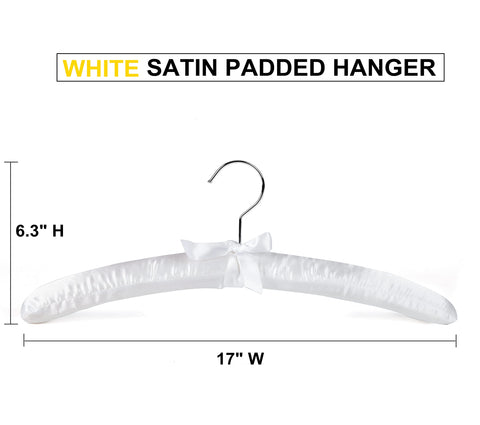 Amber Home silk dress hanger shows 17 inch length preserving garment shape
