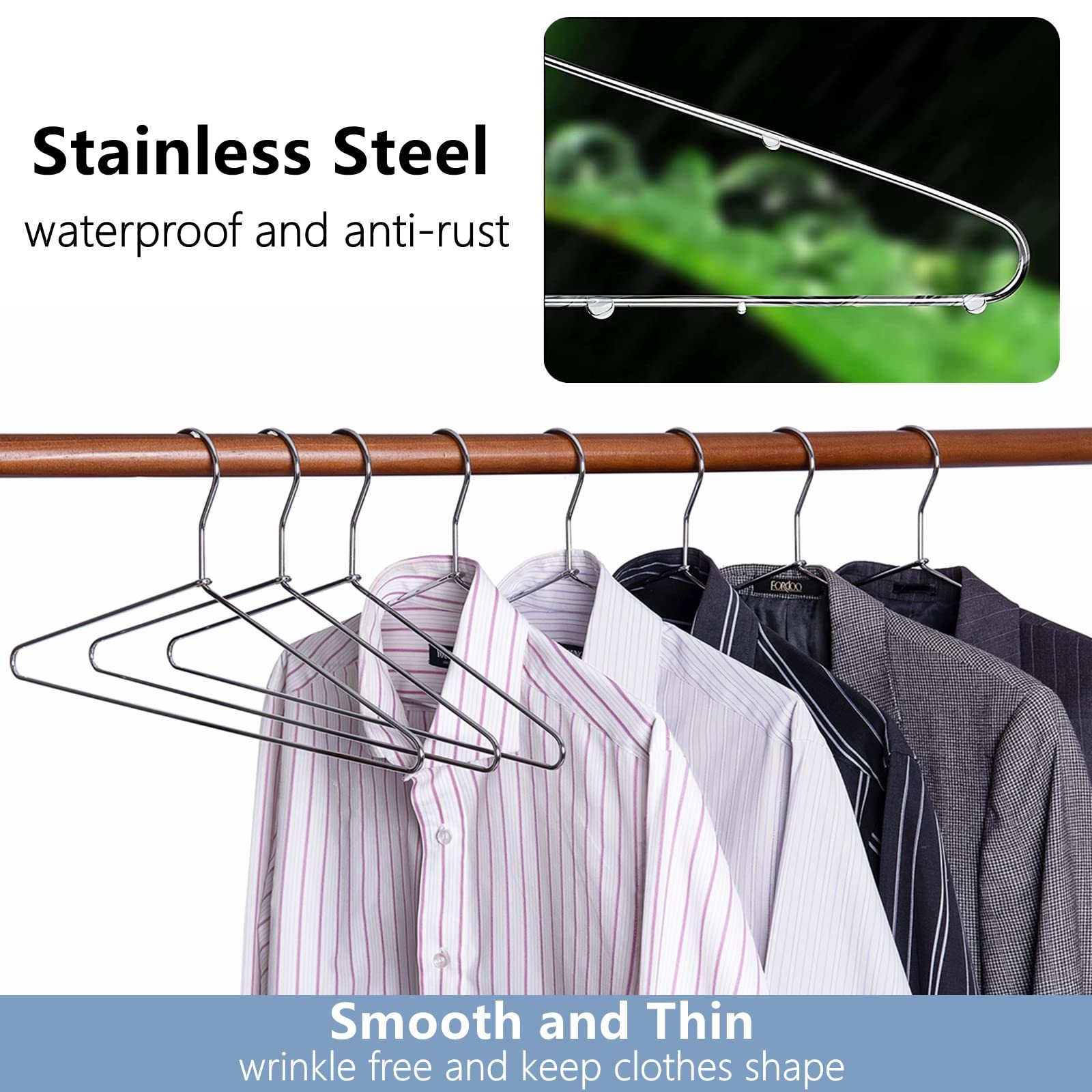 Amber Home slim profile hangers help maximize closet space in bedroom and laundry