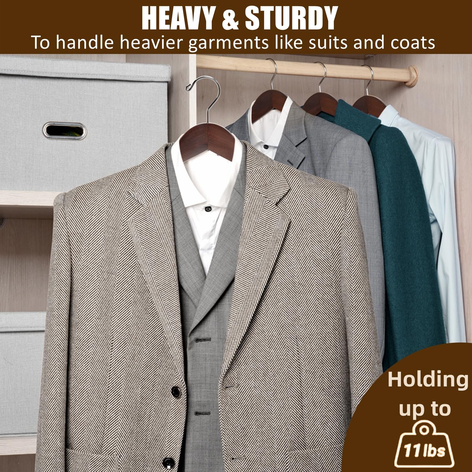 Amber Home solid lotus wood construction adds warmth and durability to your closet.