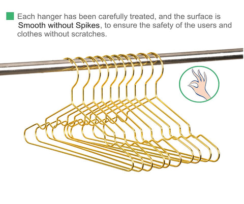 Amber Home slim 12-inch hangers save closet space while organizing coats and jeans.