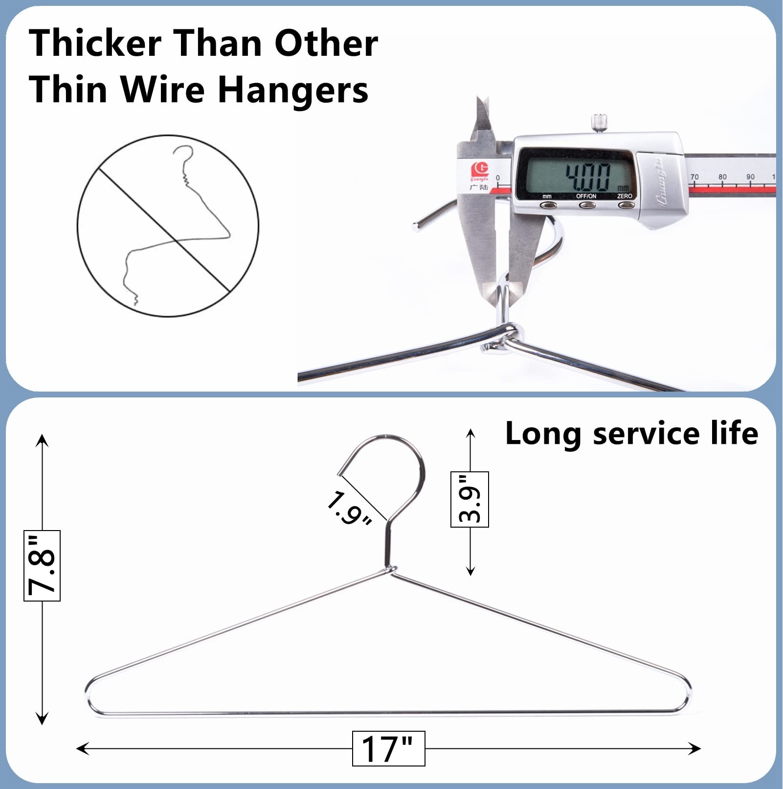 Amber Home stainless steel hanger resists rust for long closet life