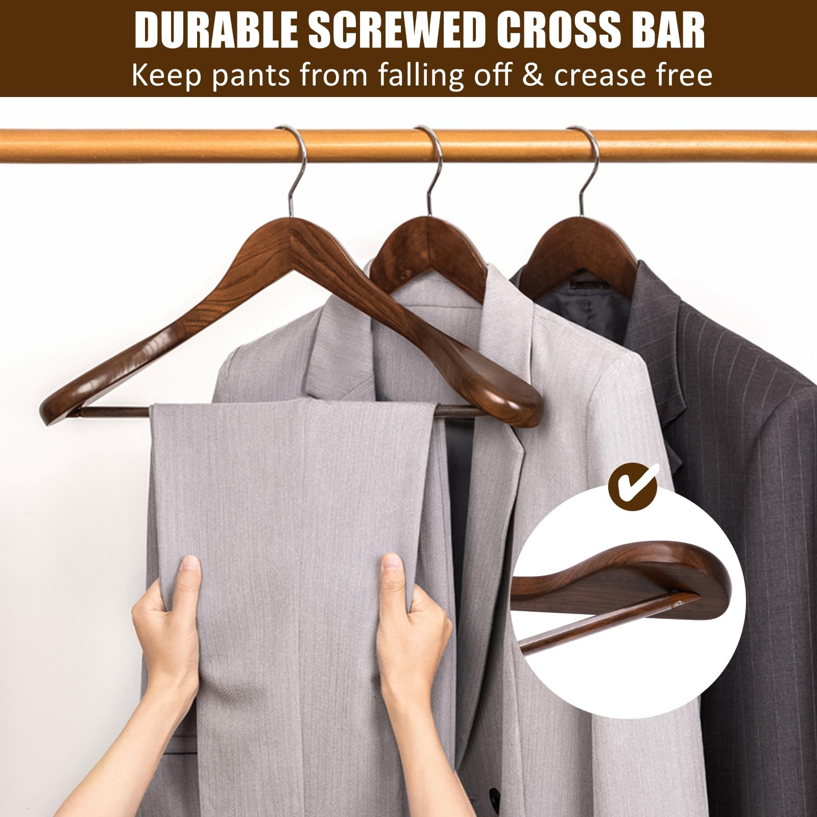 Amber Home versatile-use hanger fits jackets, sweaters, and robes with secure hang.