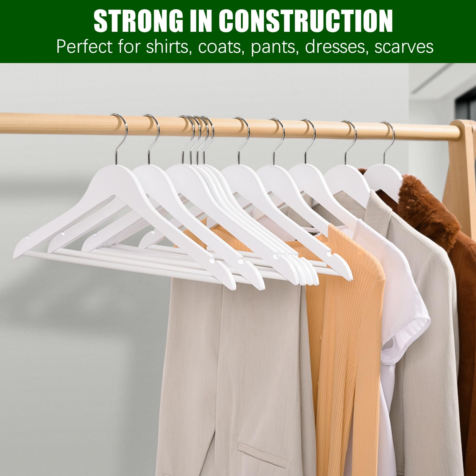 Amber Home slim profile maximizes closet space and organization