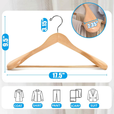 Amber Home wooden hanger with non-slip pants bar keeps trousers crease-free
