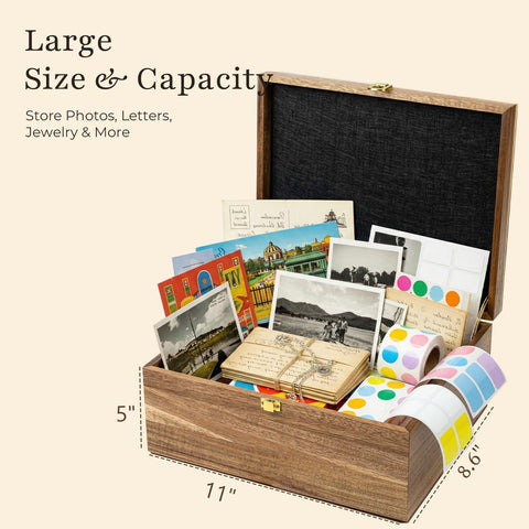 AMBER IMPRINT hinged lid with secure latch for safe storage.