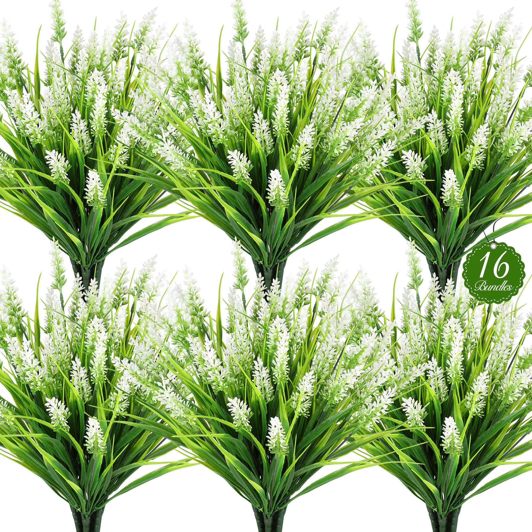 AmberFun 16-bundle faux lavender and monkey grass create year-round outdoor color for planters