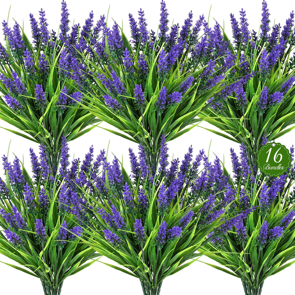 AmberFun 16 bundles outdoor faux lavender and monkey grass for lush planters