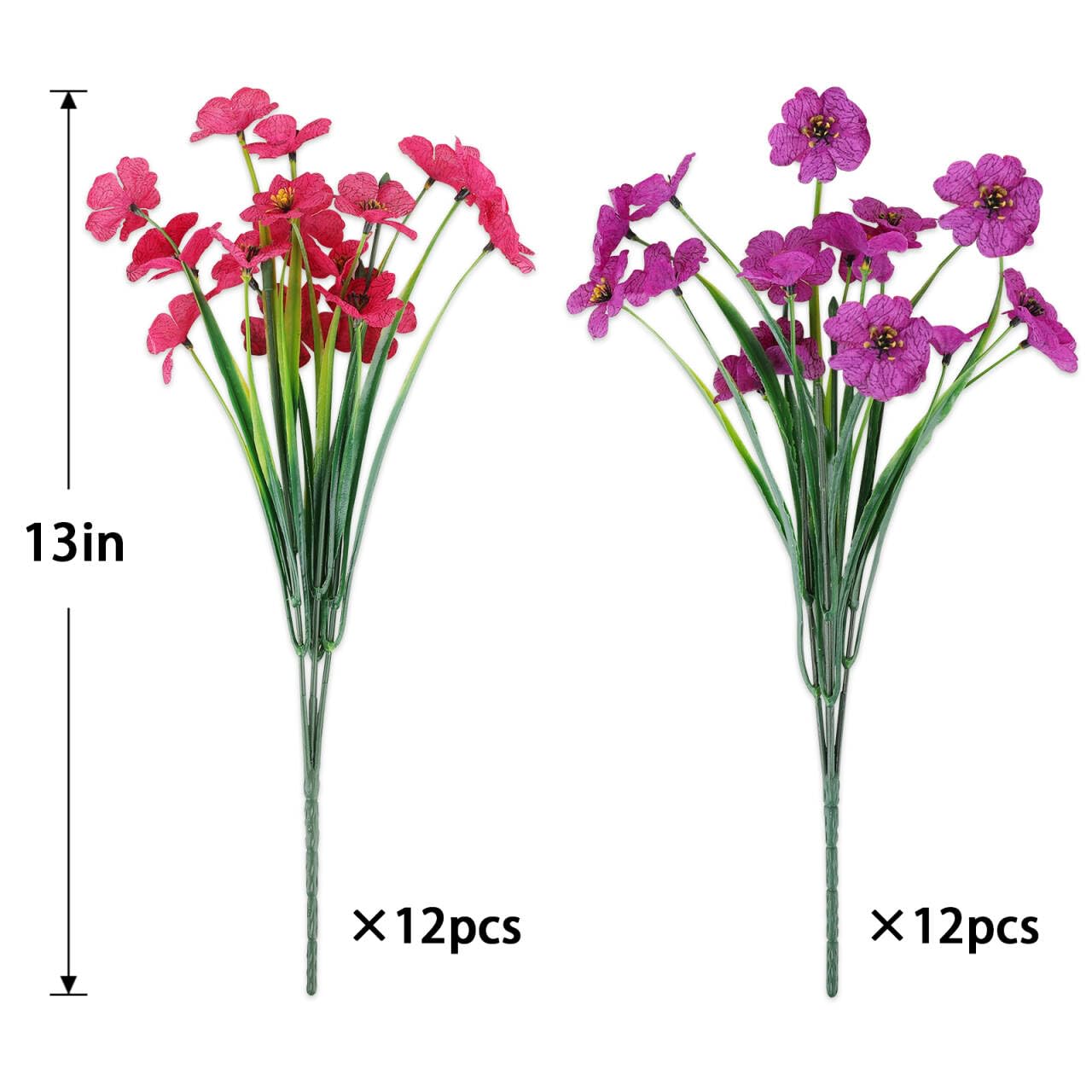 AmberFun ultra-realistic silk petals with adjustable stems for versatile planter arrangements.