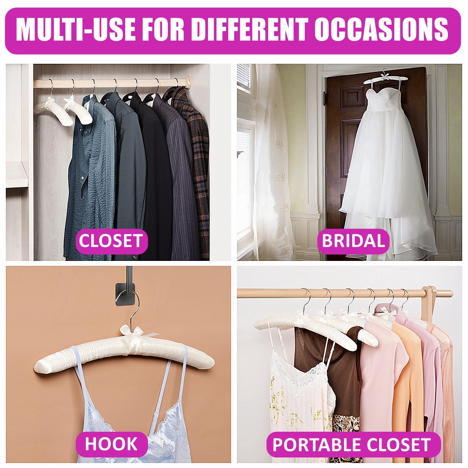 Amber Home Knitwear satin padded hanger protects sweaters from creasing.