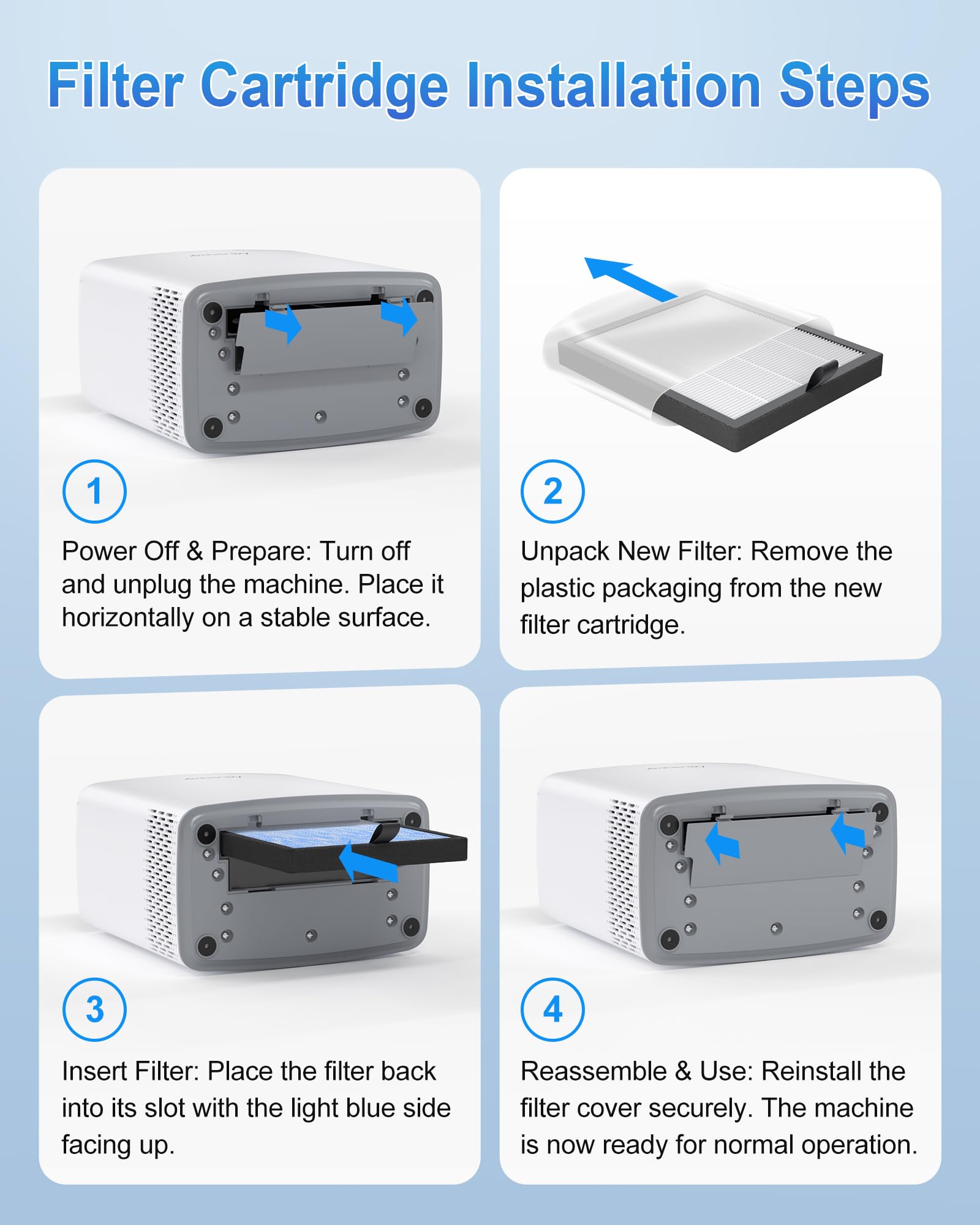 Ambersky air purifier with filter reminder to simplify maintenance