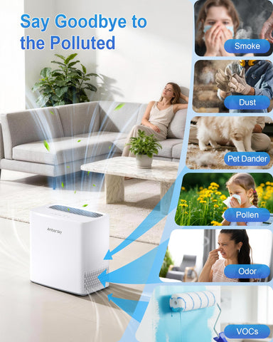 Ambersky air purifier demonstrates large-room coverage for open spaces