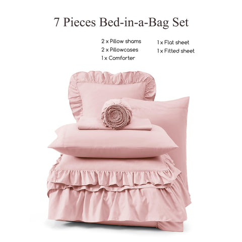 AMBERSPACE 7-piece set packaging shows complete bedding solution.