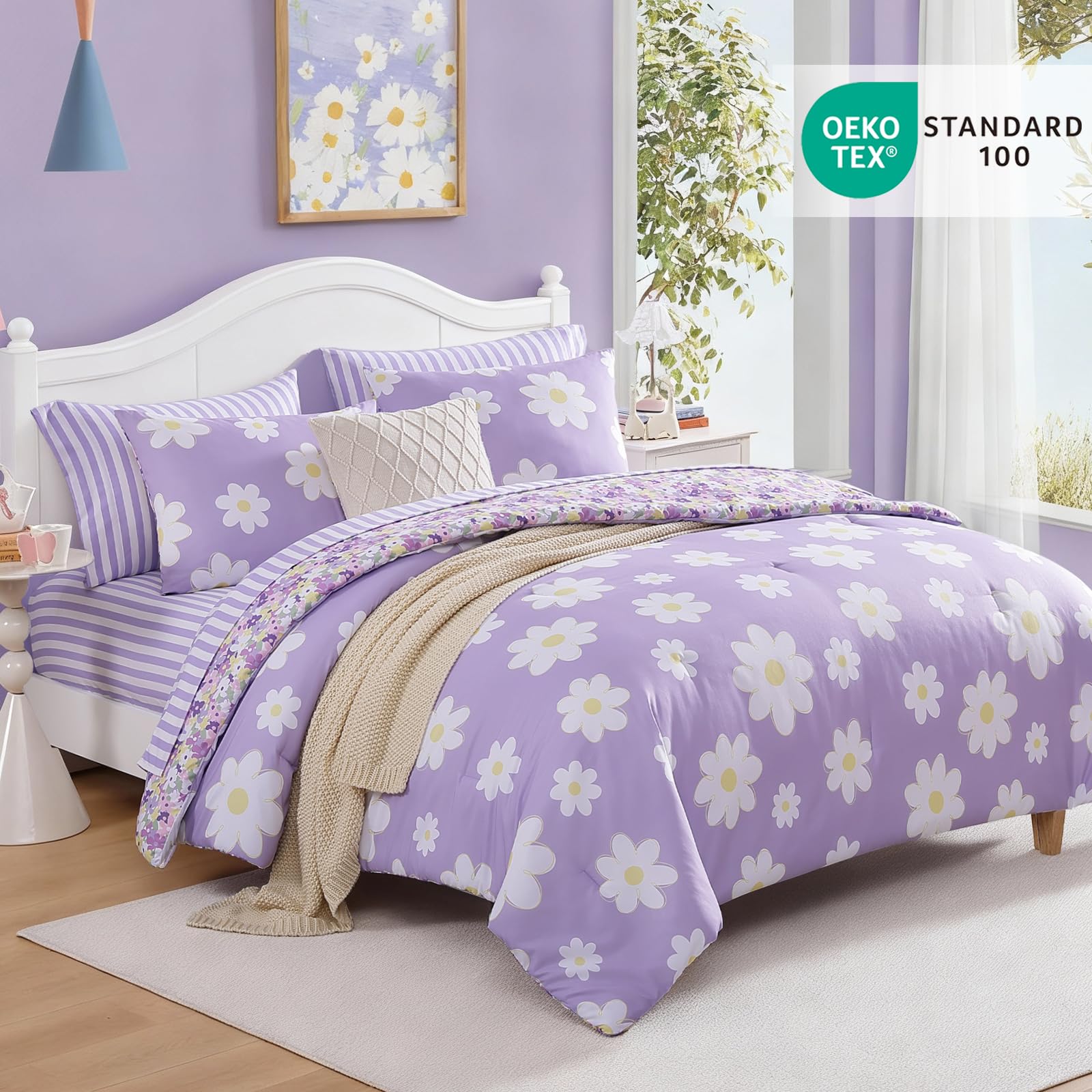 AMBERSPACE full-size comforter set in a cozy kids' bedroom scene