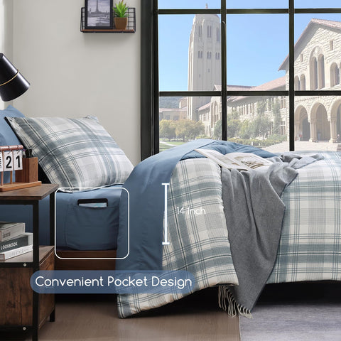 AMBERSPACE pillow sham 20x26 adds coordinated plaid bed decor