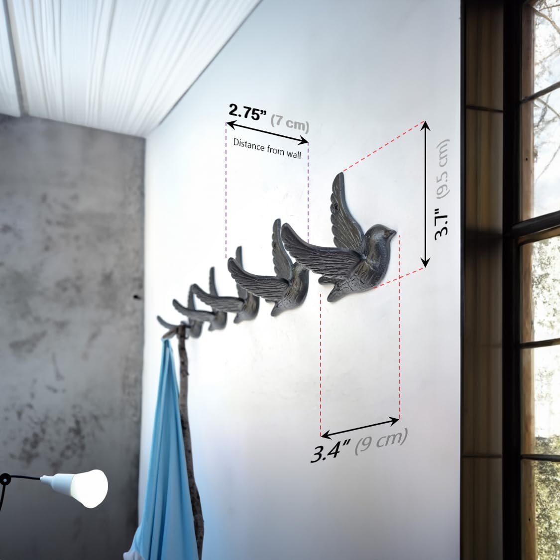 Ambipolar entryway decorative bird hook ideal for coats and bags