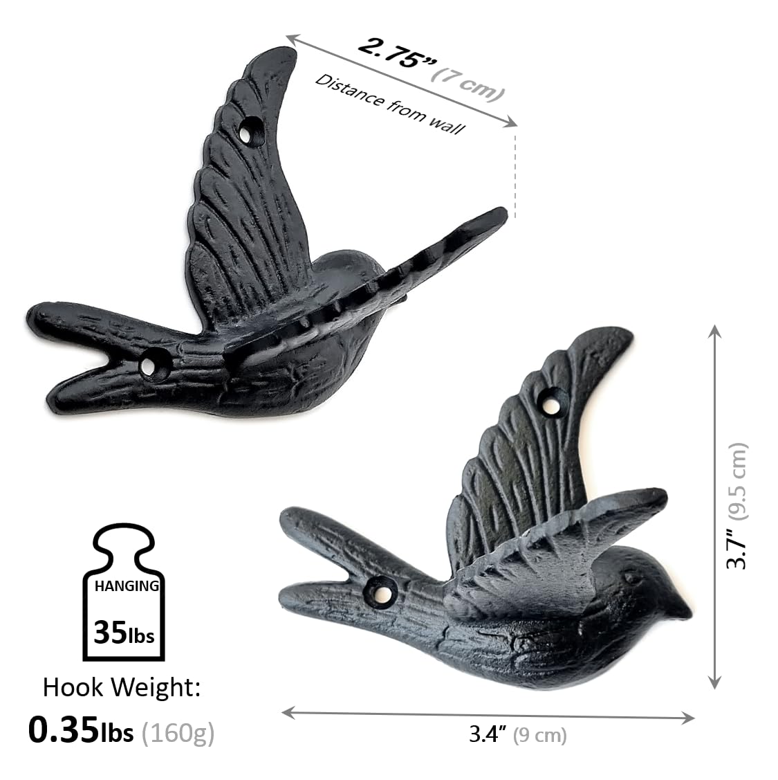 Ambipolar sturdy wall hanger with decorative bird for daily use