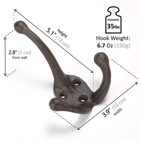Ambipolar TriLeg hook close-up shows forged iron and rounded ends protecting garments.