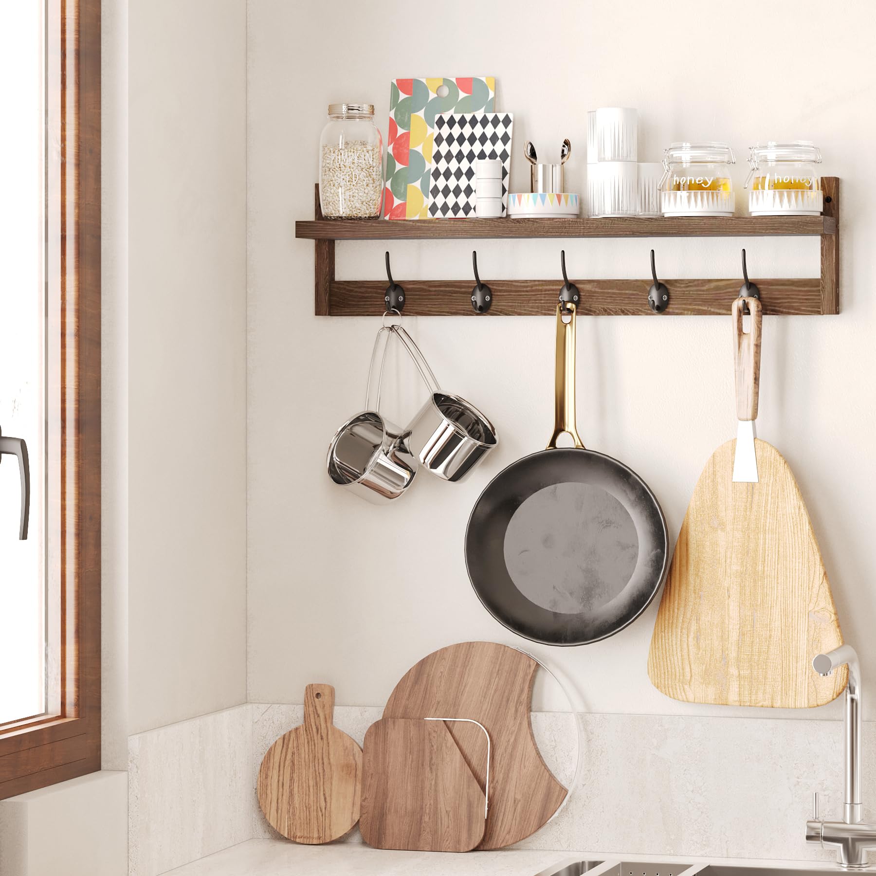 AMBIRD multipurpose rack for bathroom and kitchen storage and towels