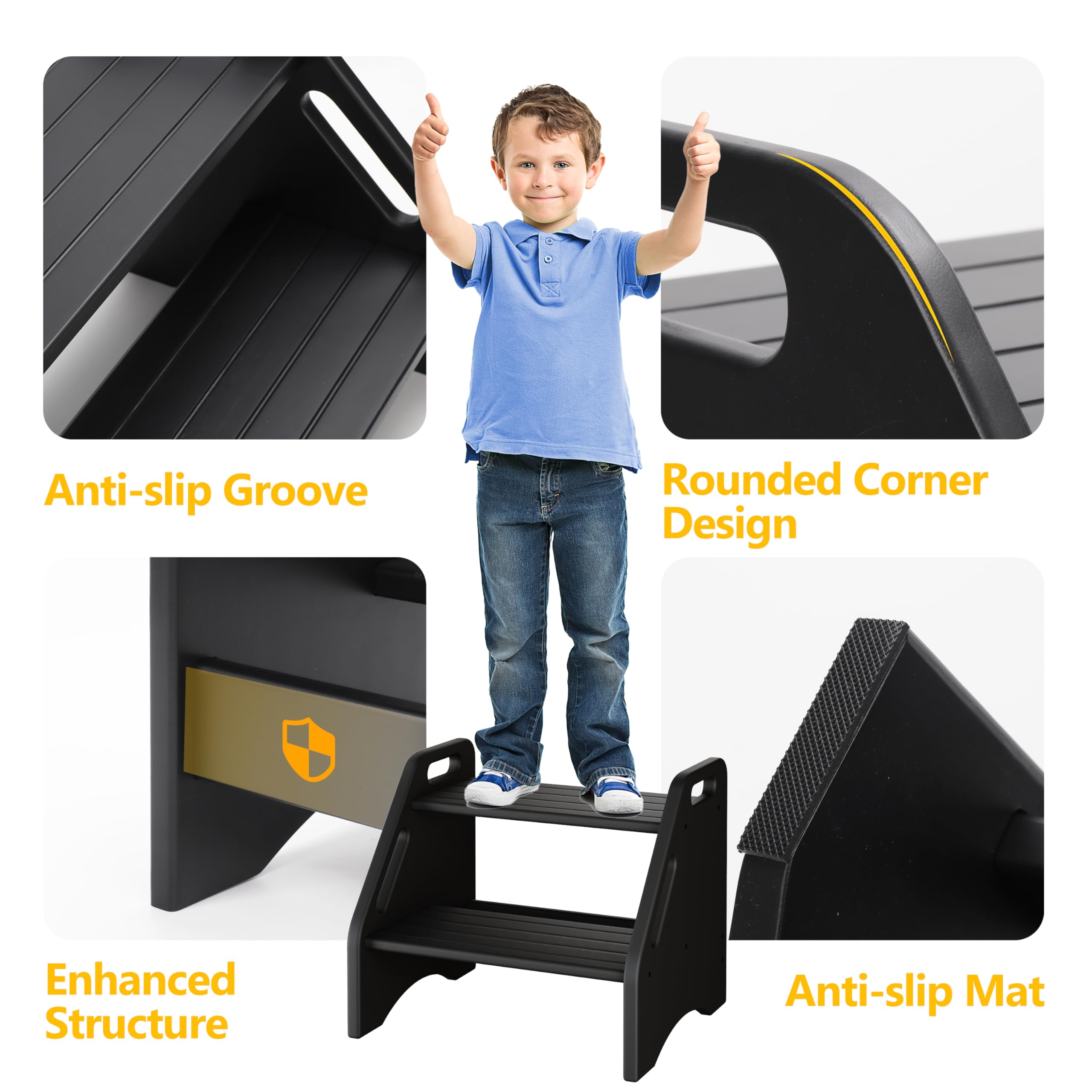 AMBIRD step stool with non-slip pads ensuring stable footing.