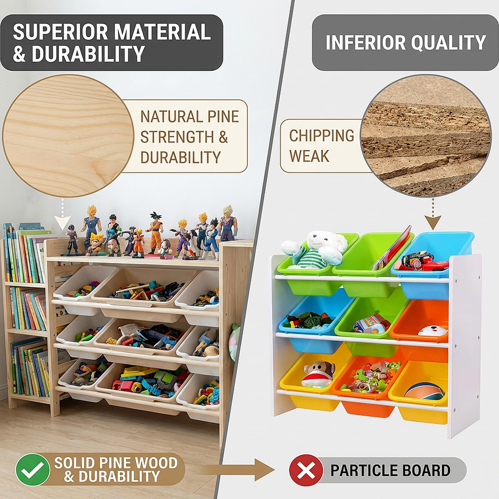 Amdermi flat display top provides space for books and small decor items.