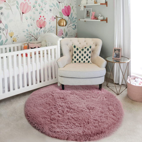 Amdrebio blush round rug easy to clean and maintain over time