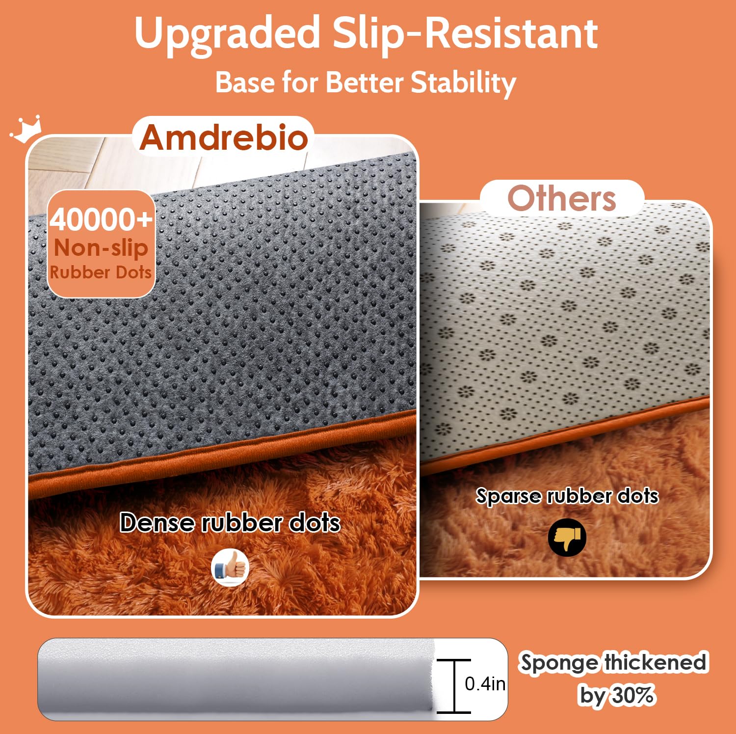 Amdrebio burnt orange area rug color enhances playful nursery decor.