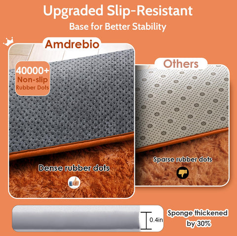 Amdrebio burnt orange area rug color enhances playful nursery decor.