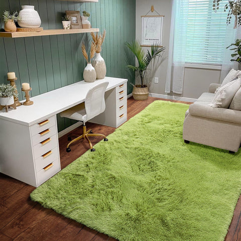 Amdrebio Grass Green Rug dorm-classroom-playroom setup for versatile spaces.