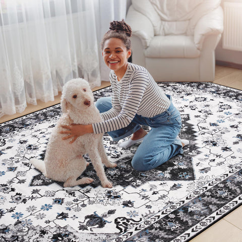 Amearea traditional-modern design rug blends classic pattern with modern style