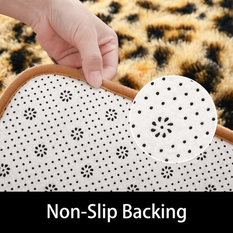 Amearea Fluffy Leopard Rug in a kids room adds playful style.