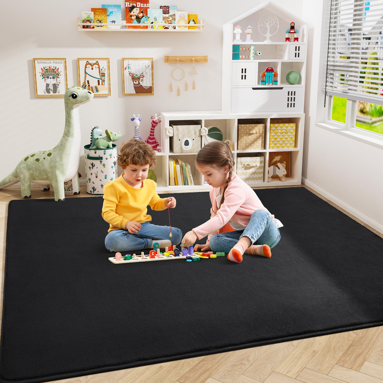 Amearea soft surface kids room rug feels gentle on skin.