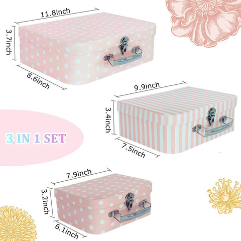 Amedoo set of 3 decorative boxes for dolls and toys