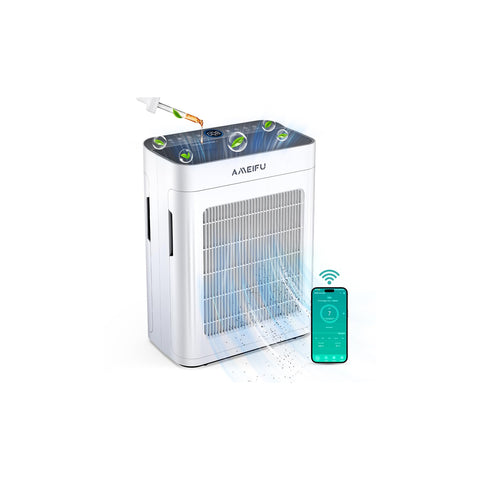 AMEIFU air purifier with double-sided intake for faster air refresh