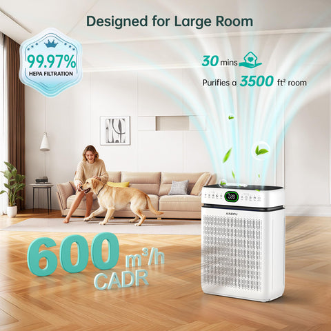 AMEIFU air purifier Pet Mode targets hair and odors for a fresher space