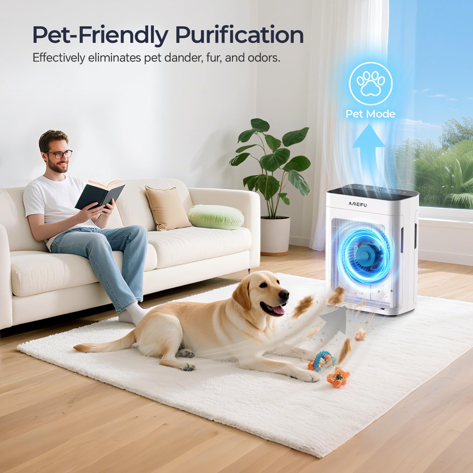 AMEIFU PM2.5 live display shows real-time air quality