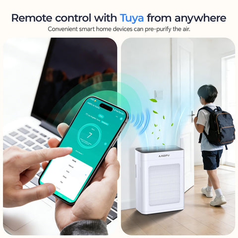 AMEIFU three-stage HEPA and carbon filtration captures particles and odors
